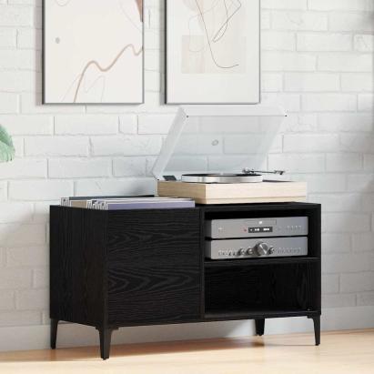 Dulap pentru discuri de vinil Stejar negru 84.5 x 38 x 48 cm GartenMobel Dekor