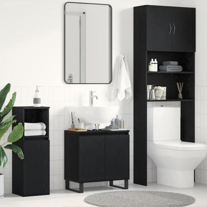 Dulap pentru Chiuvetă cu ușă Stejar Negru 58 x 33 x 60 cm GartenMobel Dekor