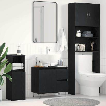 Dulap de Chiuvetă Stejar Negru 65 x 33 x 60 cm Lemn compozit GartenMobel Dekor