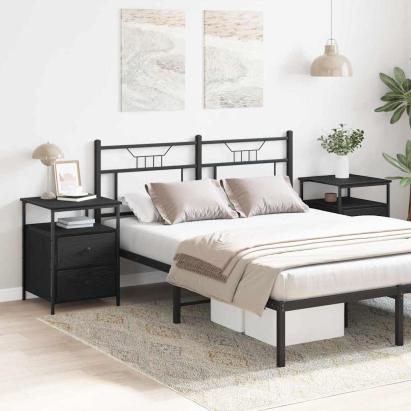 Cabinet de noptieră 2 pcs Stejar negru 44 x 45 x 60 cm GartenMobel Dekor