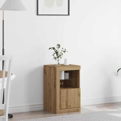 Dulap lateral stejar artizanal 41 x 37 x 67 cm Lemn compozit GartenMobel Dekor