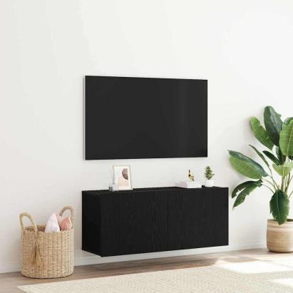 Cabinet TV Stejar Negru 100 x 30 x 41 cm Lemn compozit GartenMobel Dekor