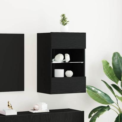 Cabinet TV 2 pcs Negru 40 x 30 x 60.5 cm Lemn compozit GartenMobel Dekor