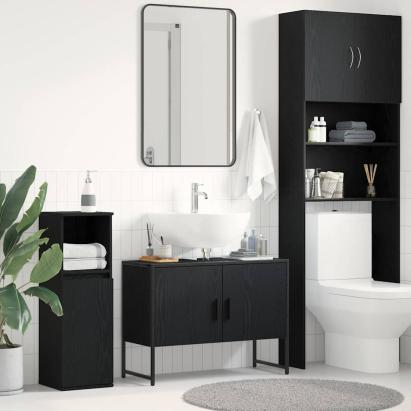 Dulap pentru chiuvetă de baie Stejar negru 80 x 30 x 60 cm GartenMobel Dekor