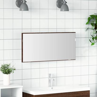 Oglindă pentru baie Stejar brun 80 x 8.5 x 37 cm Lemn compozit GartenMobel Dekor