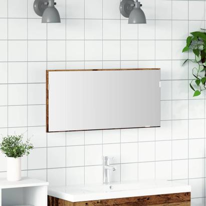 Oglindă pentru baie Lemn vechi 80 x 8.5 x 37 cm Lemn compozit GartenMobel Dekor