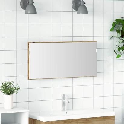 Oglindă pentru baie Pe perete stejar artizanal 80 x 8.5 x 37 cm GartenMobel Dekor