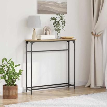 Masă de Consolă cu raft stejar artizanal 75 x 19.5 x 75 cm GartenMobel Dekor