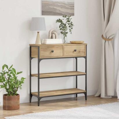 Masă de Consolă cu sertar stejar artizanal 72.5 x 25 x 75 cm GartenMobel Dekor
