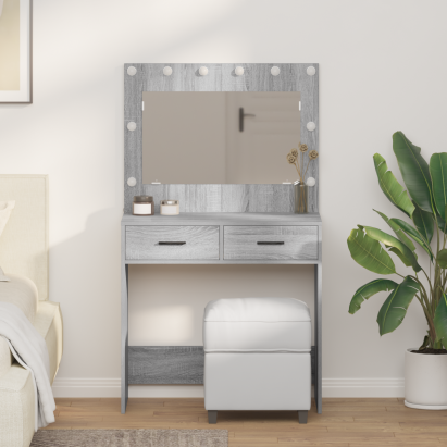 Birou de Toaletă sonoma gri 78,5 x 41 x 135 cm Lemn compozit GartenMobel Dekor