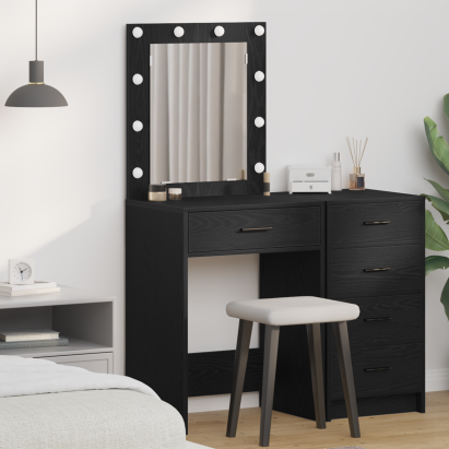 Birou de Toaletă Stejar negru 50 x 41 x 135 cm Lemn compozit GartenMobel Dekor