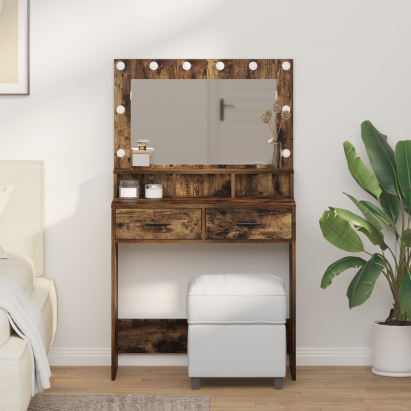 Masă de Toaletă Stejar afumat 79 x 41 x 135 cm Lemn compozit GartenMobel Dekor
