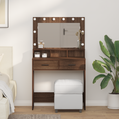 Masă de Toaletă Stejar închis 79 x 41 x 135 cm Lemn compozit GartenMobel Dekor