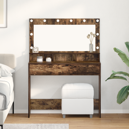 Masă de toaletă Stejar fumuriu 100 x 41 x 135 cm Lemn compozit GartenMobel Dekor