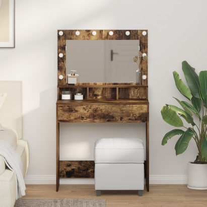 Masă de toaletă Stejar fumuriu 79 x 41 x 135 cm Lemn compozit GartenMobel Dekor