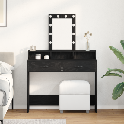 Masă de Machiaj cu sertar Negru 100 x 41 x 140 cm Lemn compozit GartenMobel Dekor