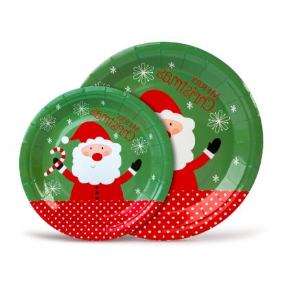 Set farfurii de Crăciun din hârtie – model Moș Crăciun – 16,5 / 23 cm – 12+12 bucăți / pachet Best CarHome