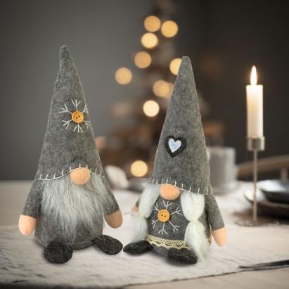 Decor de Crăciun – Moș scandinav / spiriduș textil – 25 cm – 2 modele Best CarHome