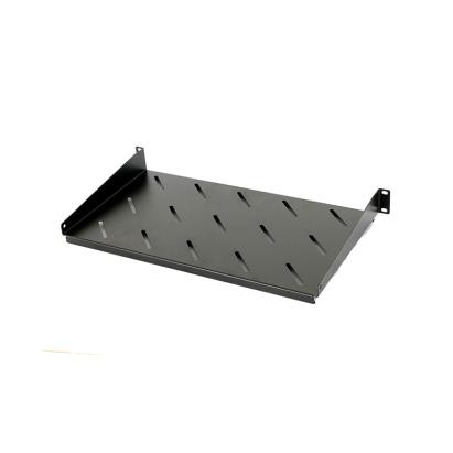 Raft fix 19", 1U, 300mm, fixare fata in 2 puncte, sarcina 30kg, culoare neagra RAL 9005 - DATEUP NewTechnology Media
