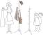 VASAGLE Cuier din lemn masiv, 8 carlige, ajustabil pe 3 inaltimi, design tip copac, 57x175 cm, alb Household NewTrend