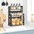 SONGMICS Etajera condimente 3 niveluri, raft bucatarie din bambus si PAL, 41x18x53 cm, maro rustic Household NewTrend
