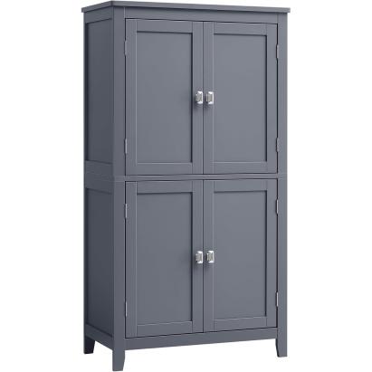 VASAGLE Dulap de baie, din MDF, cu 2 compartimente si 4 usi, rafturi reglabile, 30x60x110cm, gri inchis Household NewTrend