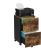VASAGLE Dulap birou tip rollbox cu 2 sertare pentru documente A4, cu roti, stil industrial, 42x40x70 cm, maro rustic Household NewTrend