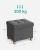 SONGMICS Taburet depozitare pliabil cu picioare din lemn, capitonat cu tesatura tip in, 40x32x34 cm, gri inchis Household NewTrend
