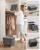 SONGMICS Taburet depozitare pliabil cu picioare din lemn, capitonat cu tesatura tip in, 40x32x34 cm, gri inchis Household NewTrend