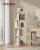 VASAGLE Biblioteca rotativa 360 grade, cadru metalic, cu 5 polite MDF, 43x43x158cm, alb Household NewTrend