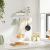SONGMICS Cuier perete cu raft, 4 carlige duble metalice, MDF, 42x11x15 cm, alb Household NewTrend