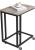 VASAGLE Masuta cafea laterala cu roti detasabile, blat PAL si cadru metalic, 35x50x60 cm, stejar gri Household NewTrend