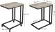 VASAGLE Masuta cafea laterala cu roti detasabile, blat PAL si cadru metalic, 35x50x60 cm, stejar gri Household NewTrend