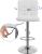 SONGMICS Set 2 scaune bar reglabile pe inaltime, cu spatar, sezut PU si suport picioare, rotatie 360°, 38x45x115 cm, alb Household NewTrend