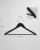 SONGMICS Umerase lemn set 10 bucati, cu bara pantalon antialunecare, carlig rotativ 360°, 45x23 cm, negru Household NewTrend