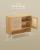 VASAGLE Raft pantofi 3 usi cu aspect ratan, cadru PAL si picioare metalice, stil boho, 80x35x70 cm, stejar bej Household NewTrend