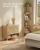 VASAGLE Raft pantofi 3 usi cu aspect ratan, cadru PAL si picioare metalice, stil boho, 80x35x70 cm, stejar bej Household NewTrend