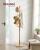 VASAGLE Cuier tip copac din lemn masiv, cu 8 carlige si baza patrata, 30x30x176 cm, bej natural Household NewTrend