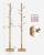 VASAGLE Cuier tip copac din lemn masiv, cu 8 carlige si baza patrata, 30x30x176 cm, bej natural Household NewTrend