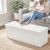 SONGMICS Taburet pliabil cu spatiu de depozitare, 3 locuri, imitatie piele, 110x38x38 cm, alb Household NewTrend