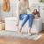 SONGMICS Taburet pliabil cu spatiu de depozitare, 3 locuri, imitatie piele, 110x38x38 cm, alb Household NewTrend