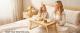 SONGMICS Masuta laptop sau mic dejun, din bambus, reglabila pe inaltime si unghi, cu sertar lateral, 68x35x22-32 cm, natural Household NewTrend