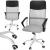 Scaun de birou ergonomic cu reglaj pe inaltime, material tip mesh si ecopiele, 58x60x117 cm, gri Household NewTrend