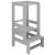 Turn de invatare inaltator multifunctional din lemn, platforma reglabila pe 3 inaltimi, 90x39x44 cm, gri Household NewTrend