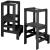 Turn de invatare inaltator multifunctional din lemn, platforma reglabila pe 3 inaltimi, 90x39x44 cm, negru Household NewTrend