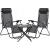 Set 2 sezlonguri pliabile 90x65x110 cm cu masuta 50x50x50 cm, textilene si cadru metalic, negru Household NewTrend