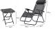 Set 2 sezlonguri pliabile 90x65x110 cm cu masuta 50x50x50 cm, textilene si cadru metalic, negru Household NewTrend