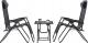 Set 2 sezlonguri pliabile 90x65x110 cm cu masuta 50x50x50 cm, textilene si cadru metalic, negru Household NewTrend
