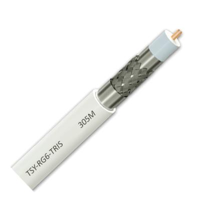 Cablu coaxial RG 6 TRISHIELD'305m'alb TSY-RG6-TRIS SafetyGuard Surveillance