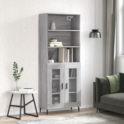 Dulap înalt, gri sonoma, 69,5x34x180 cm, lemn compozit GartenMobel Dekor